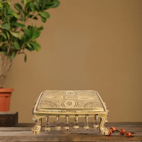 Brass Chowki | Brass Stool For God Idol 1.74Kg